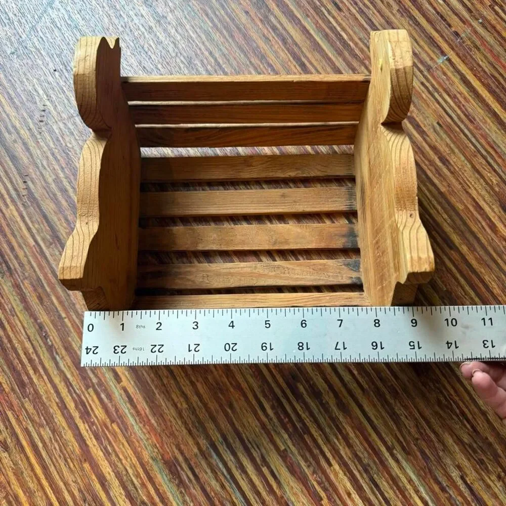 Vintage Handmade Wood Duck Crate Basket